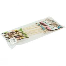 Artículo Decoración enana con flor taco flor madera 4×10,5cm 12uds