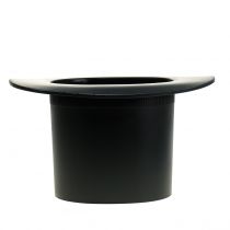 Artículo Cilindro negro, jardinera, decoración de Año Nuevo, jardinera, sombrero de mago H16cm