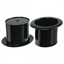 Artículo Cilindro decorativo, decoración de Nochevieja, sombrero para plantar, macetero Año Nuevo Negro H5cm L12cm 20 piezas