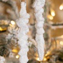 Artículo Decoración de carámbanos, decoración para árbol de Navidad cubierto de nieve, 14 cm, 4 piezas
