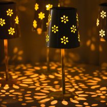 Artículo Lámpara de mesa con estampado floral, alimentada por energía solar, para una iluminación romántica de jardín, 28 cm