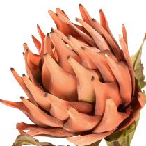 Artículo Alcachofa flor artificial otoño naranja aspecto seco Ø15cm 73cm