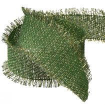 Artículo Cinta cinta con flecos de oro verde cinta para joyería An. 40 mm L. 15 m