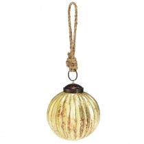 Artículo Bolas de árbol bolas navideñas doradas vidrio Ø7cm H7,5cm 6ud