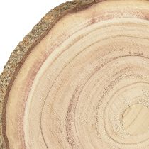 Artículo Disco de árbol decoración de madera de Paulownia natural Ø17-21cm 4 piezas