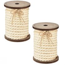 Artículo Cordón de algodón cordón decorativo crema Ø6mm 5m cada 2ud