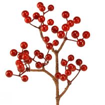 Artículo Ramas de frutos rojos brillantes – Ideal para decoraciones festivas, 30 cm – Juego de 6
