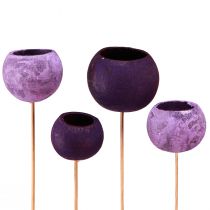 Artículo Campana en palo Decoración exótica en seco Purple Berry 44cm 15 piezas