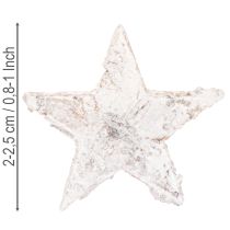Artículo Mini estrellas de abedul de 2 cm a 2,5 cm, blanqueadas, 150 unidades.