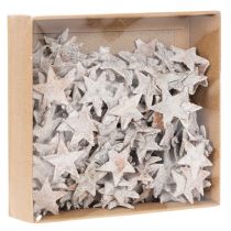Artículo Mini estrellas de abedul de 2 cm a 2,5 cm, blanqueadas, 150 unidades.