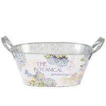 Artículo Maceta ovalada de metal con asas, para hortensias, 32×15×15 cm