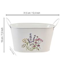 Artículo Maceta metálica para flores, maceta o jardinera, 27 × 16 × 15,5 cm