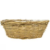 Artículo Cuenco de flores naturales, cuenco decorativo con diseño de enredadera, 31 cm, rústico, jardinera