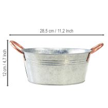 Artículo Bol redondo para flores con asas, de metal, Ø21cm, H9.5cm