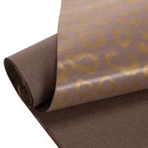 Artículo Seda floral con estampado de leopardo, color marrón, resistente a la humedad, 50x75cm, 20 unidades.