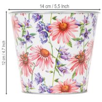 Artículo Maceta, decoración primaveral, jardinera, metal, Ø14cm H12.5cm
