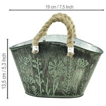 Artículo Maceta con asas, bolsa, metal, yute, 19×13,5×13,5 cm