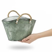 Artículo Maceta con asas de yute, bolso de metal, 31×20×17cm