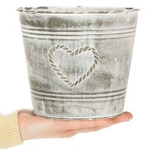 Artículo Maceta metálica de estilo shabby chic con diseño en forma de corazón, Ø22cm, H17.5cm