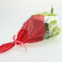 Artículo Bolsa de flores yute rojo L36cm W25cm - 12cm 50 piezas