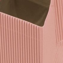 Artículo Macetero flor bolso rosa salmón 12cmx12cm 6uds