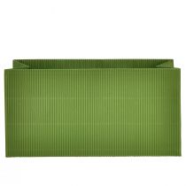 Artículo Macetero de flores largo acanalado verde verde oliva 24x12cm 6 uds
