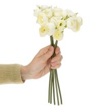 Artículo Ramo de ranúnculos artificiales, decoración floral duradera para primavera, 32 cm, 5 piezas