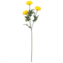 Artículo Dalia Flores Decorativas Artificiales Flor Amarilla L64cm Paquete de 3