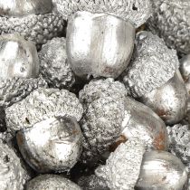 Artículo Bellotas decorativas plateadas, decoración de Adviento, frutos naturales de otoño, casa de campo Ø1,5 – 2,5 cm L1,5 – 3 cm 300 g