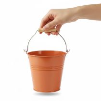 Artículo Cubo/maceta decorativo de metal, color marrón anaranjado, Ø22cm, H21.5cm, 6L