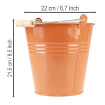 Artículo Cubo/maceta decorativo de metal, color marrón anaranjado, Ø22cm, H21.5cm, 6L