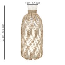 Artículo Jarrón decorativo de macramé de vidrio para botellas Ø10cm H27cm