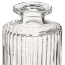 Artículo Botellas decorativas Mini jarrones de vidrio transparente Retro H13cm 6 piezas