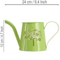 Artículo Regadera decorativa de metal con diseño de diente de león, color verde, 12 cm de alto, 2 piezas, jarrón decorativo, estilo shabby chic.