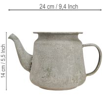 Artículo Tetera decorativa de metal, estilo vintage, gris, 24×14×14 cm, estilo retro shabby chic.