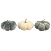 Artículo Tela Decorativa Calabazas Aterciopelada Crema Gris Otoño Ø7cm 9uds