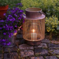 Artículo Farol decorativo farol de metal con mango rosa Ø18cm H29cm