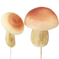 Artículo Setas decorativas en palos pequeñas y grandes marrón Al. 10/11,5 cm 8 piezas