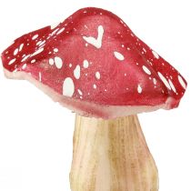 Artículo Setas decorativas agáricos de mosca artificiales rojos en alambre 5,5/8cm 12 piezas