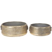 Artículo Bol decorativo, aspecto antiguo, maceta de metal, dorado, Ø37/31cm, juego de 2