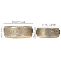 Artículo Bol decorativo, aspecto antiguo, maceta de metal, dorado, Ø37/31cm, juego de 2