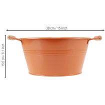 Artículo Bol decorativo con asas, de metal, color marrón anaranjado, Ø29cm, H14,5cm