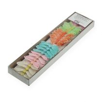 Artículo Mariposas de plumas sobre alambre de colores 5,5cm 24 uds