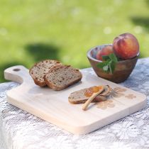 Artículo Tabla de cortar decorativa con hojas de trébol, madera de mango, 38×22cm