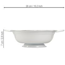 Artículo Bol decorativo de metal en blanco y negro estilo vintage, Ø20,5 cm, 3 piezas