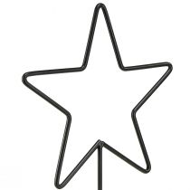 Artículo Candelabros decorativos en forma de estrella sobre base de madera negro y natural, 40 cm - elegante decoración de mesa 3 piezas