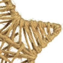 Artículo Estrella decorativa para colgar estrella de yute natural Ø18cm 4uds