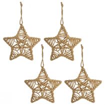 Artículo Estrella decorativa para colgar estrella de yute natural Ø18cm 4uds