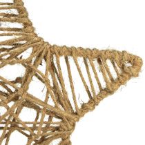 Artículo Estrella decorativa para colgar estrella de yute natural 28cm 4uds