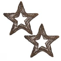 Artículo Estrellas decorativas para colgar estrellas de sauce natural 48cm 2ud